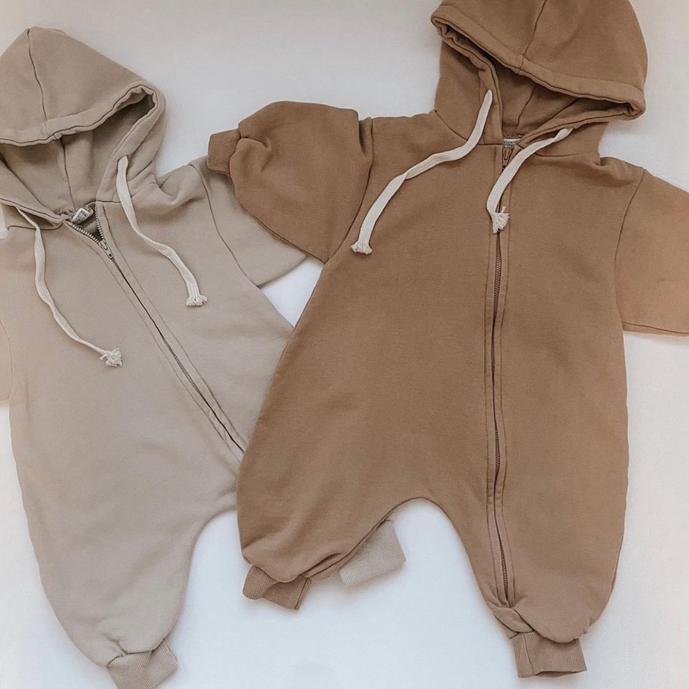 Tan Hooded romper